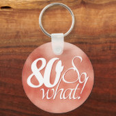 80 soスクリプトバラ金ゴールドメタル80番目の誕生日 キーホルダー (正面)