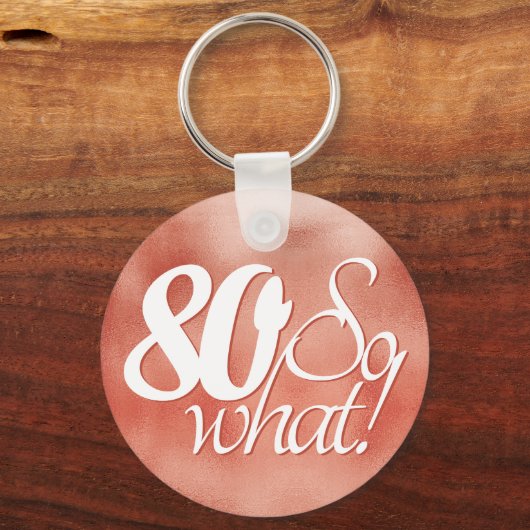 80 soスクリプトバラ金ゴールドメタル80番目の誕生日 キーホルダー (正面)