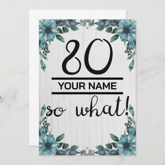 80 So What - 80おもしろい誕生日 案内状 (正面/裏面)