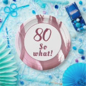 80 So What Burgundy Tulip 80誕生日フローラ ペーパープレート (パーティー)