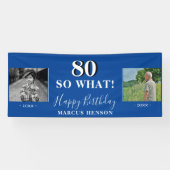 80 So What Old おもしろい New Photo 80th Birthday Party 横断幕 (横)