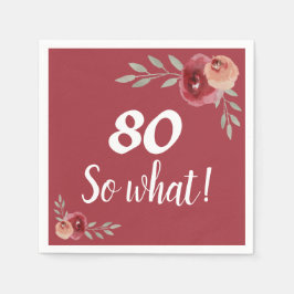 80 So What Red Roseフローラ80誕生日 スタンダードカクテルナプキン