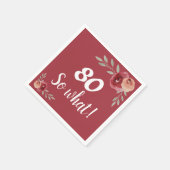 80 So What Red Roseフローラ80誕生日 スタンダードカクテルナプキン (角)