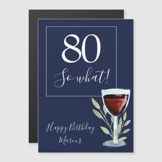 80 So What Red Wine Glass 80おもしろい誕生日 (正面/裏面)