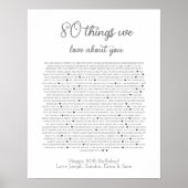 80 things we love about you poster ポスター (正面)