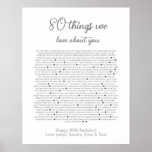 80 things we love about you poster ポスター