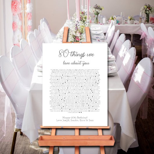 80 things we love about you poster ポスター