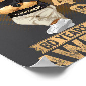 80 Year Old January 1946 Teddy Bear 80th Birthday  ポスター (角)