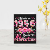 80 Year Old Made In 1946 Floral 80th Birthday Wome カード (黄色い花)