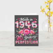 80 Year Old Made In 1946 Floral 80th Birthday Wome カード (黄色い花)