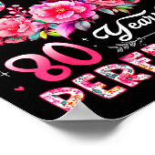80 Year Old Made In 1946 Floral 80th Birthday Wome ポスター (角)