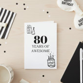 80 Years of Awesome 80th birthday カード