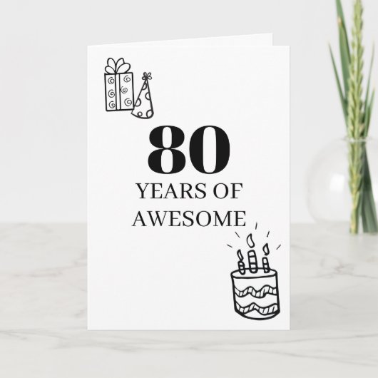 80 Years of Awesome 80th birthday カード (正面)