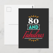 80 years old and fabulous saying ポストカード (正面/裏面)