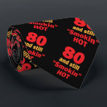 80 Years Old and Still Smokin Hot | 80th Birthday ネクタイ<br><div class="desc">80 and Still Smokin Hot Tie. A fun gift for someone's 80th birthday. ⭐99% of my designs in my store are done in layers. This makes it easy for you to resize and move the graphics and text around so that it will fit each product perfectly. 📌 (Please be sure...</div>