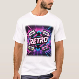 80sおよび90sネオンカセットテープ、レトロビデオ tシャツ