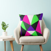 80sはっきりしたカラーブロックネオングリーンピンクパープル クッション (椅子)