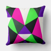 80sはっきりしたカラーブロックネオングリーンピンクパープル クッション (裏面)