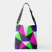 80sはっきりしたカラーブロックネオングリーンピンクパープル クロスボディバッグ (正面)