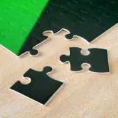 80sはっきりしたカラーブロックネオングリーンピンクパープル ジグソーパズル (側面)