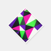 80sはっきりしたカラーブロックネオングリーンピンクパープル スタンダードカクテルナプキン (角)