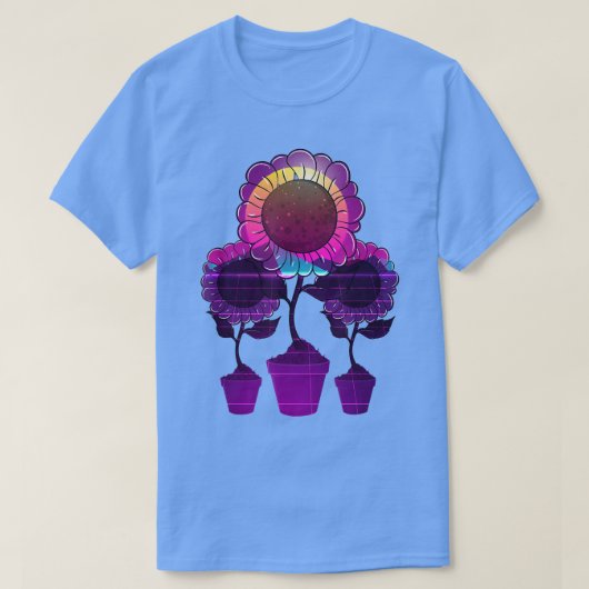80sアートシンセウェーブヒッピー花の花の花Vaporwave Tシャツ (デザイン正面)