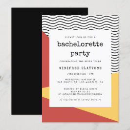 80sアートポップ・アートのメンフィススタイルバチェロレッテ 招待状
