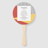 80sアートポップ・アートのメンフィススタイル結婚式プログラム ハンドファン (裏面)