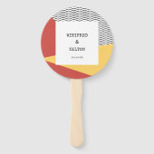 80sアートポップ・アートのメンフィススタイル結婚式プログラム ハンドファン (正面)