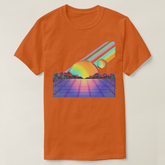 80sエアブラシレトログラフィック tシャツ (デザイン正面)