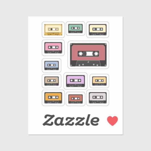 80sカセットテープステッカーセット シール (シート)