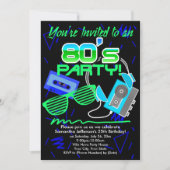 80sカセットテープパーティー 招待状 (正面)