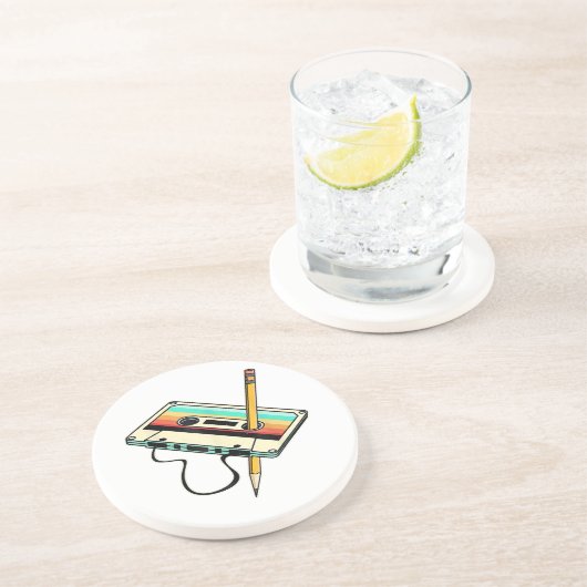 80sカセットテープペンシル1980sレトロヴィンテージスロー コースター (側面)