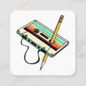 80sカセットテープペンシル1980sレトロヴィンテージスロー スクエア名刺 (正面)