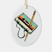 80sカセットテープペンシル1980sレトロヴィンテージスロー セラミックオーナメント (右)