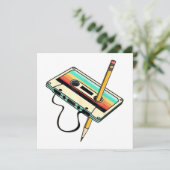 80sカセットテープペンシル1980sレトロヴィンテージスロー 招待状 (スタンド正面)