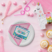 80sカセット紙プレート、9インチ角紙プレート ペーパープレート (パーティー)