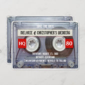 80sカセットMixtape 1980sウェディング日付を保存 招待状 (正面/裏面)