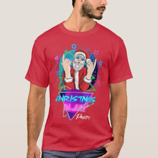80sカッコいいビベスサンタクリスマスマッチングパ tシャツ