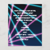 80sカッコいいレーザーライトショー背景レトロネオン チラシ (裏面)