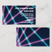 80sカッコいいレーザーライトショー背景レトロネオン 名刺 (正面/裏面)