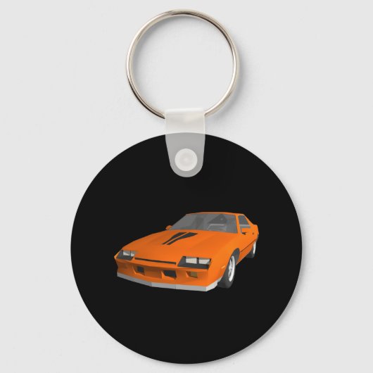 80sカマロのスポーツカー: 3Dモデル: Keychain キーホルダー (正面)