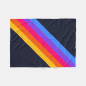 80sカラフルレトロストライプのストライプ フリースブランケット (正面(横))