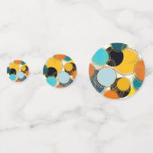 80sカラフルレトロ抽象芸術パーティーコイン形 コンフェッティ (正面)