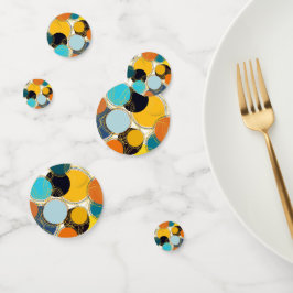 80sカラフルレトロ抽象芸術パーティーコイン形 コンフェッティ