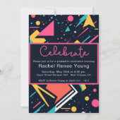 80sカラフルレトロ明るい卒業発表 招待状 (裏面)