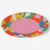 80sカラフル幾何学的抽象芸術パタモダンーン ペーパープレート (アングル)