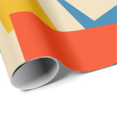 80sカラフル幾何学的抽象芸術パタモダンーン ラッピングペーパー (ロールコーナー)