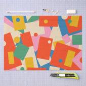 80sカラフル幾何学的抽象芸術パタモダンーン 薄葉紙 (クラフト)