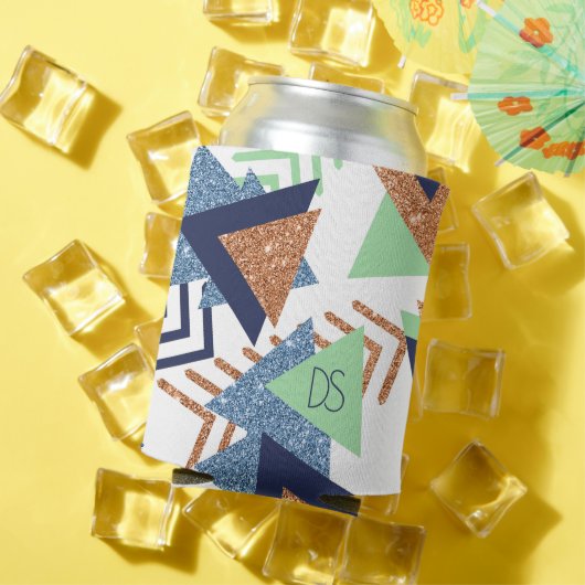 80sカラー抽象芸術 | ネイビーバラ金ゴールドミントカスタム 缶クーラー (インサイチュ 夏)